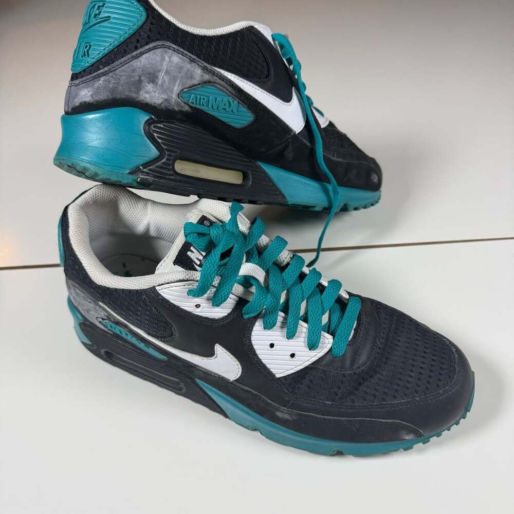 Nike Air Max 90 Black Teal Men's Sneakers Size 10.5